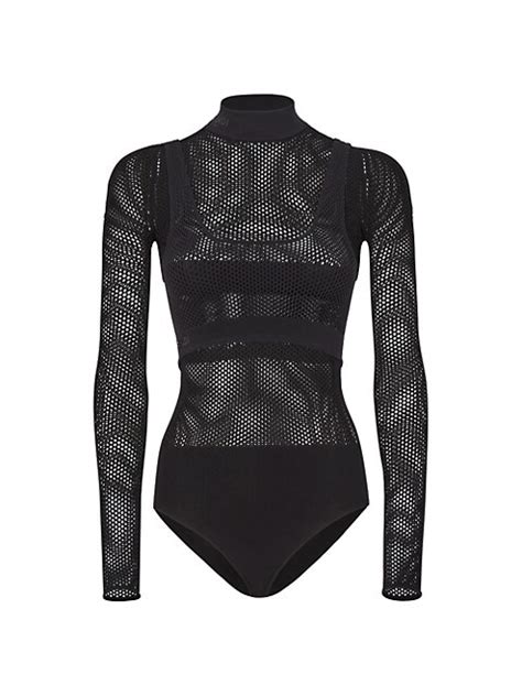 fendi black lace bodysuit|saks fendi bodysuit.